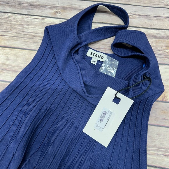 STAUD Women’s Ellison Rib-Knit A-line Minidress Size XS - Picture 5 of 6